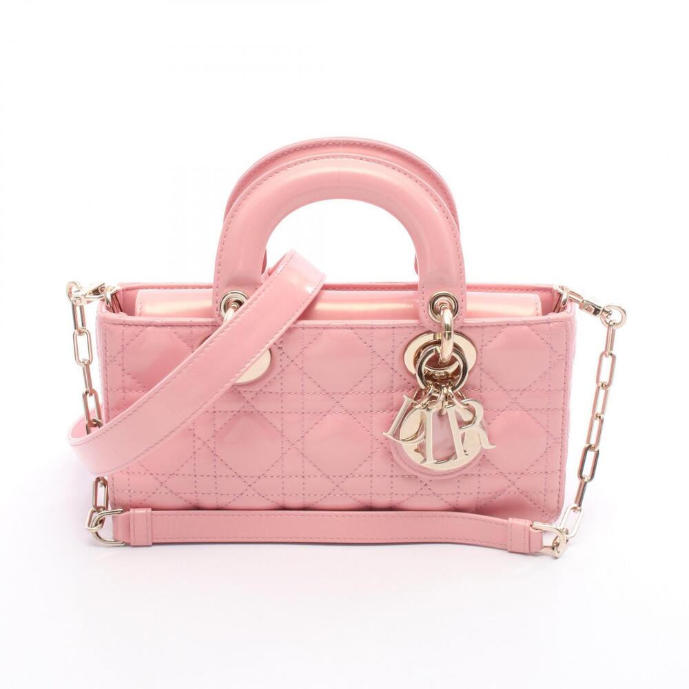 Christian Dior Lady Joy Cannage Handbag Leather Pink